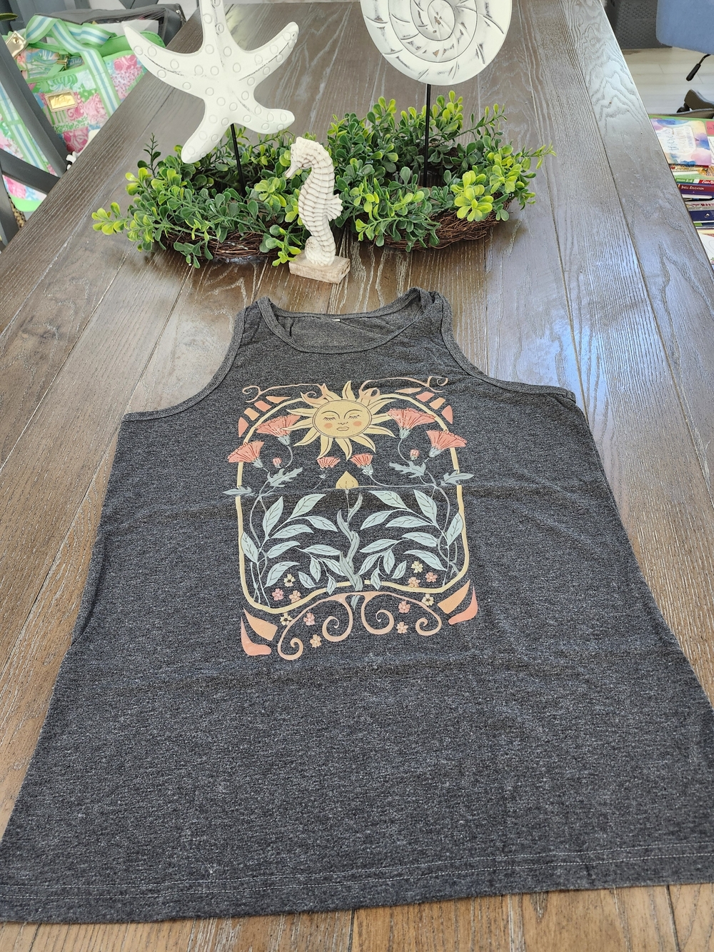 Sunrise Graphic Dark Gray Women's Tank Top